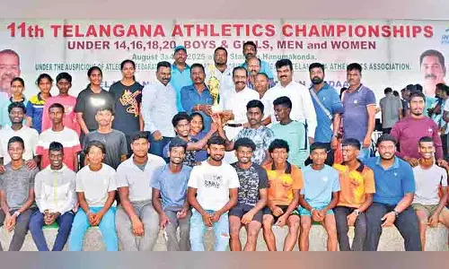 11वीं Telangana राज्य जूनियर एथलेटिक्स प्रतियोगिता में खम्मम समग्र चैंपियन बना