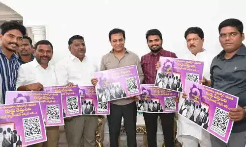 KTR ने कांग्रेस के अधूरे वादों को उजागर करने के लिए BRS छात्र विंग का “स्कैनर पोस्टर” जारी किया