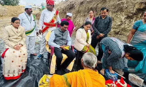 मधिरा में न्यायालय भवन के निर्माण के लिए भूमिपूजन समारोह