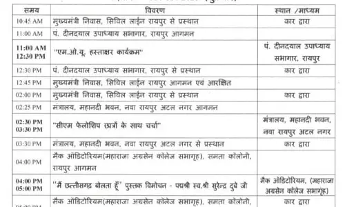 CM साय आज मंत्रालय में फेलोशिप छात्रों से करेंगे चर्चा CM साय आज मंत्रालय में फेलोशिप छात्रों से करेंगे चर्चा