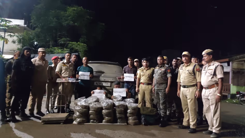 Assam  पुलिस ने कछार में गांजे की 50 बोरियां जब्त कीं, दो गिरफ्तार