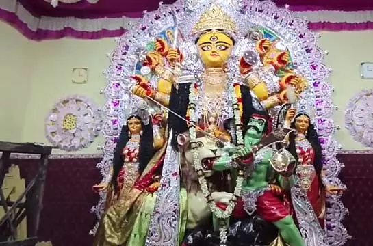 महिषामर्दिनी पूजा शुरू, उत्सव के मूड में कालना महिषामर्दिनी पूजा शुरू, उत्सव के मूड में कालना