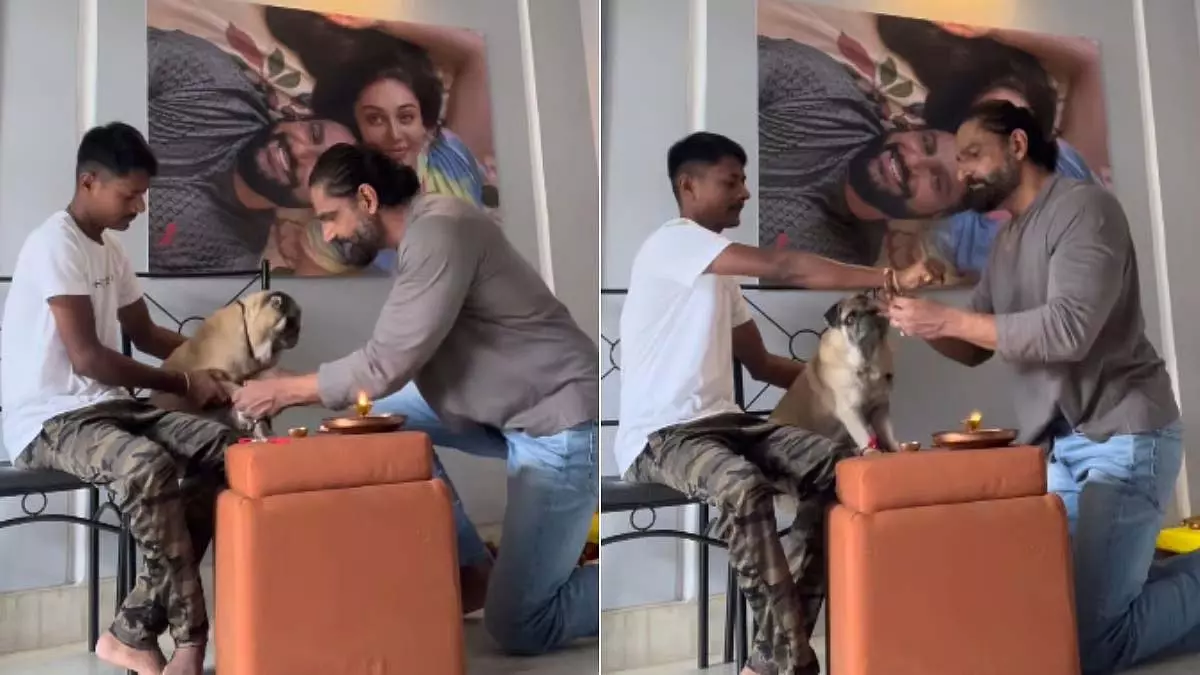 रक्षाबंधन पर शेफाली जरीवाला ने घरेलू मददगार और डॉग को बांधी राखी रक्षाबंधन पर शेफाली जरीवाला ने घरेलू मददगार और डॉग को बांधी राखी