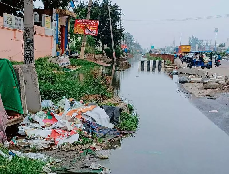समालखा में एनएच-44 की सर्विस लेन पर लगातार जलभराव समालखा में एनएच-44 की सर्विस लेन पर लगातार जलभराव