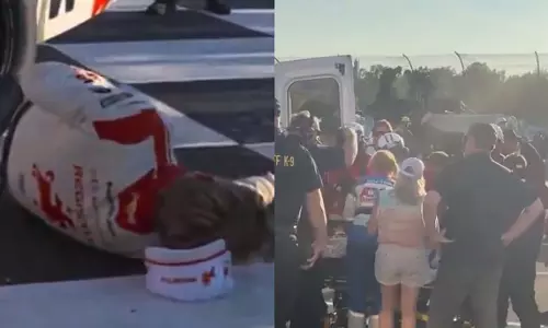 वाटकिंस ग्लेन जीत के बाद गिरा NASCAR ड्राइवर, दी स्वास्थ्य जानकारी वाटकिंस ग्लेन जीत के बाद गिरा NASCAR ड्राइवर, दी स्वास्थ्य जानकारी