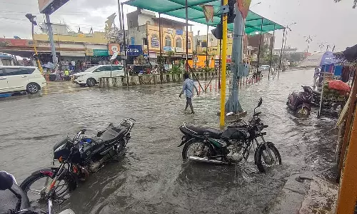भारी बारिश; नालों में पानी, फसलों को नुकसान भारी बारिश; नालों में पानी, फसलों को नुकसान