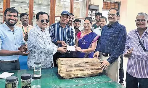 Andhra: जुरासिक युग की जीवाश्म लकड़ी एयू संग्रहालय को दान की