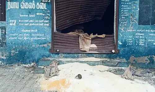 Coimbatore में जंगली हाथी ने राशन की दुकान तोड़ी Coimbatore में जंगली हाथी ने राशन की दुकान तोड़ी