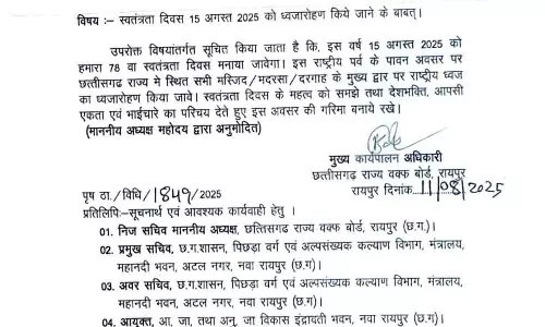 15 अगस्त पर सभी मस्जिद, मदरसा और दरगाह में होगा ध्वजारोहण 15 अगस्त पर सभी मस्जिद, मदरसा और दरगाह में होगा ध्वजारोहण