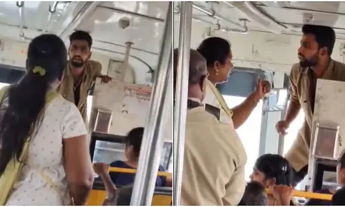 बस गांव में नहीं रुकी, नाराज़ महिला ने अनंतपुर में बस के अंदर मचाया बवाल बस गांव में नहीं रुकी, नाराज़ महिला ने अनंतपुर में बस के अंदर मचाया बवाल