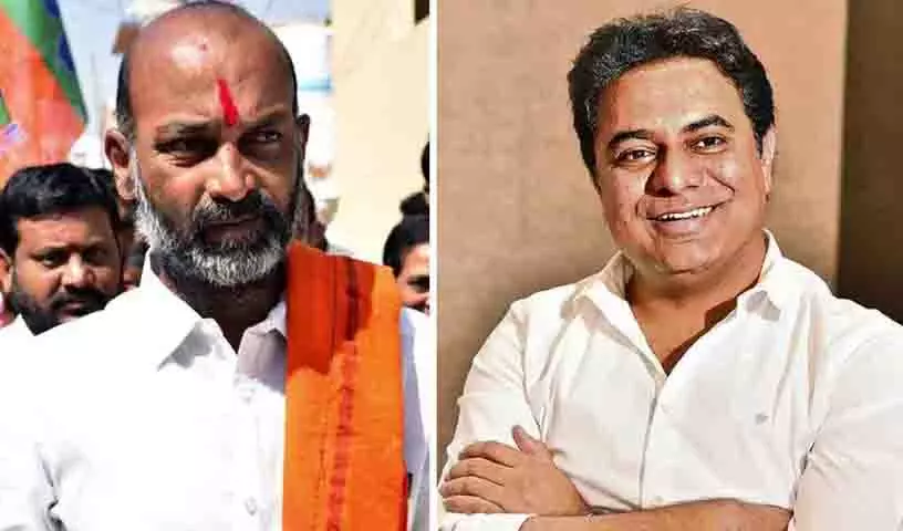 KTR ने फोन टैपिंग के आरोपों पर बंदी संजय को कानूनी नोटिस भेजा KTR ने फोन टैपिंग के आरोपों पर बंदी संजय को कानूनी नोटिस भेजा