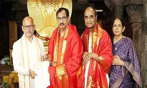 Andhra : हैदराबाद के एक श्रद्धालु ने तिरुपति थिम्मप्पा को 1 करोड 10 लाख का दान दिया