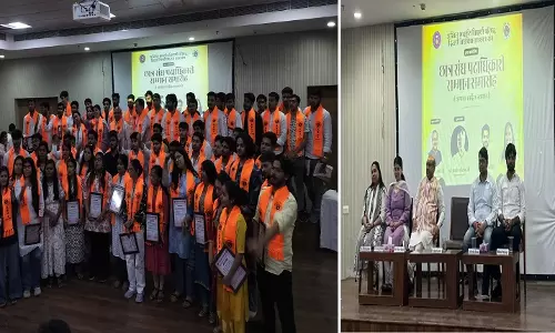 New Delhi: अभाविप नीत छात्रसंघ ने दिल्ली विश्वविद्यालय में आयोजित किया सम्मान समारोह