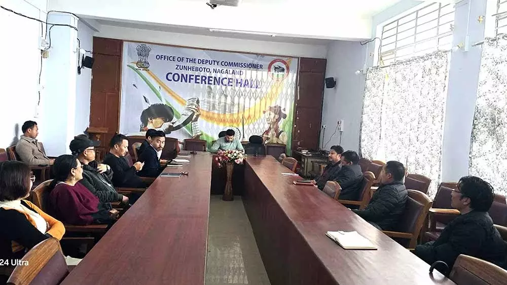 Nagaland : जुन्हेबोटो में आदि कर्मयोगी अभियान पर ओरिएंटेशन बैठक Nagaland : जुन्हेबोटो में आदि कर्मयोगी अभियान पर ओरिएंटेशन बैठक