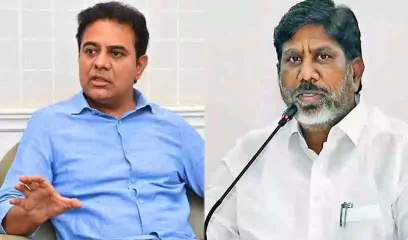 KTR ने भट्टी विक्रमार्क को छह गारंटी पर लोगों का सामना करने की चुनौती दी KTR ने भट्टी विक्रमार्क को छह गारंटी पर लोगों का सामना करने की चुनौती दी