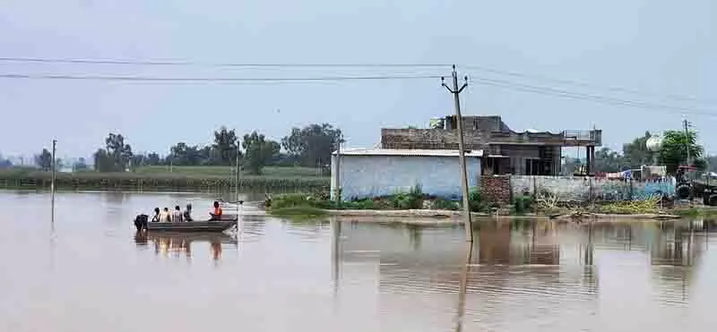 Sultanpur Lodhi के मंड क्षेत्र के 22 गांव जलमग्न Sultanpur Lodhi के मंड क्षेत्र के 22 गांव जलमग्न