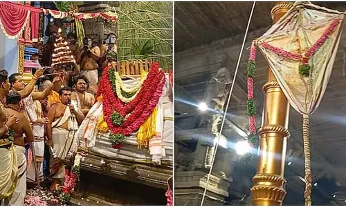 Tamil Nadu : तिरुचेंदूर मंदिर में आवनी उत्सव के लिए ध्वजारोहण समारोह