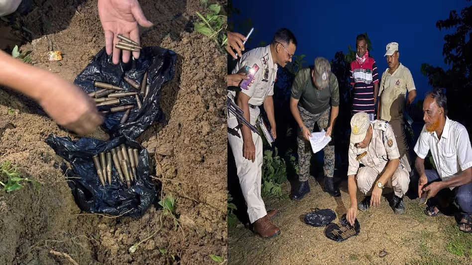 Assam पुलिस ने स्वतंत्रता दिवस से पहले दक्षिण सलमारा-मनकाचर में गोला-बारूद का जखीरा बरामद किया Assam पुलिस ने स्वतंत्रता दिवस से पहले दक्षिण सलमारा-मनकाचर में गोला-बारूद का जखीरा बरामद किया