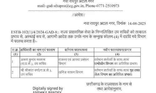 खनिज और राजस्व अफसरों के तबादले