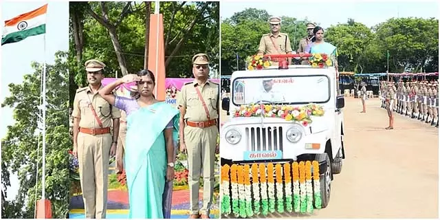Tamil Nadu : पुदुक्कोट्टई में कलेक्टर ने राष्ट्रीय ध्वज फहराया Tamil Nadu : पुदुक्कोट्टई में कलेक्टर ने राष्ट्रीय ध्वज फहराया