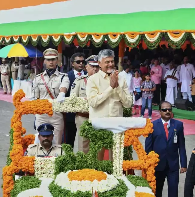 Andhra : विजयवाड़ा में स्वतंत्रता समारोह मुख्यमंत्री ने राष्ट्रीय ध्वज फहराया Andhra : विजयवाड़ा में स्वतंत्रता समारोह मुख्यमंत्री ने राष्ट्रीय ध्वज फहराया