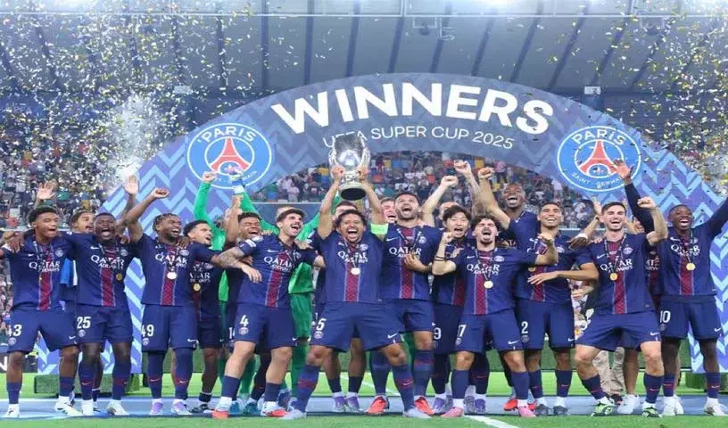 PSG ने नाटकीय वापसी करते हुए स्पर्स पर सुपर कप जीत हासिल की PSG ने नाटकीय वापसी करते हुए स्पर्स पर सुपर कप जीत हासिल की