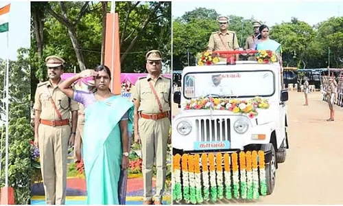 Tamil Nadu : पुदुक्कोट्टई में कलेक्टर ने राष्ट्रीय ध्वज फहराया Tamil Nadu : पुदुक्कोट्टई में कलेक्टर ने राष्ट्रीय ध्वज फहराया