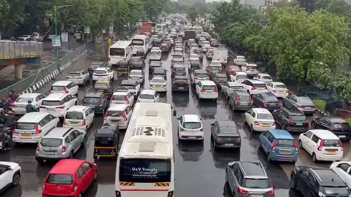 Thane: बारिश से मरम्मत रुकी, भारी वाहन फिर सड़कों पर Thane: बारिश से मरम्मत रुकी, भारी वाहन फिर सड़कों पर