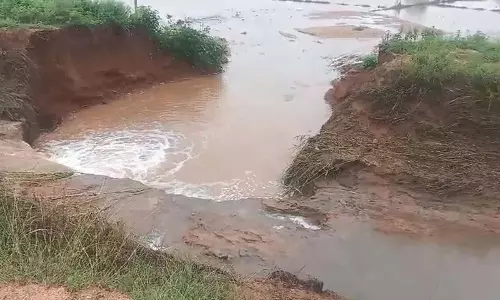 Pulkal मंडल में सिंगूर नहर में फिर से दरार Pulkal मंडल में सिंगूर नहर में फिर से दरार