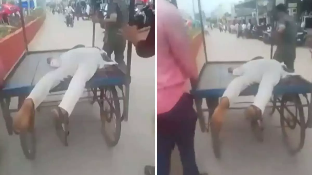 Telangana: एम्बुलेंस न मिलने पर पुलिस ने शव को ठेले पर ढोया Telangana: एम्बुलेंस न मिलने पर पुलिस ने शव को ठेले पर ढोया
