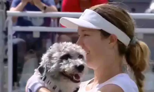 US Open : डैनियल कॉलिन्स और उनका कुत्ता क्विंसी बिगड़ रहे हैं