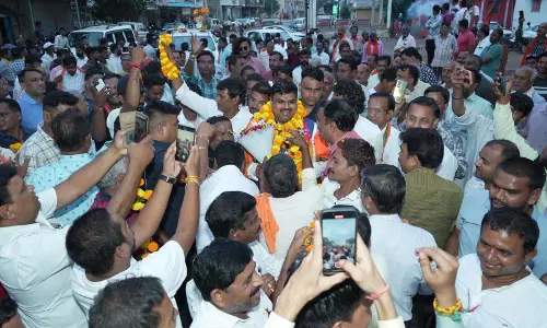 कैबिनेट मंत्री बने गजेंद्र यादव का दुर्ग में किया गया भव्य स्वागत