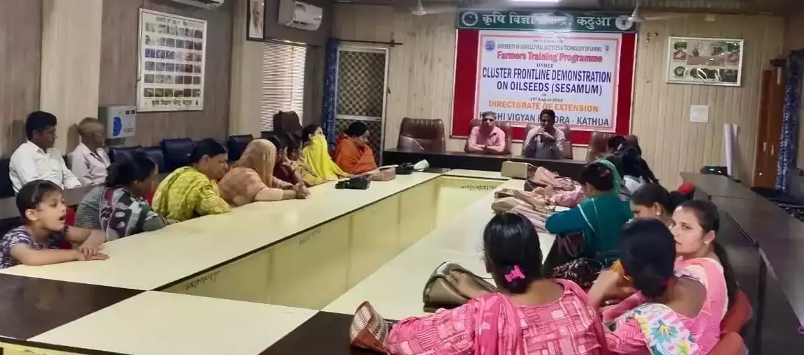 Kathua: कठुआ में केवीके ने किसानों को तिलहन खेती की तकनीक सिखाई Kathua: कठुआ में केवीके ने किसानों को तिलहन खेती की तकनीक सिखाई