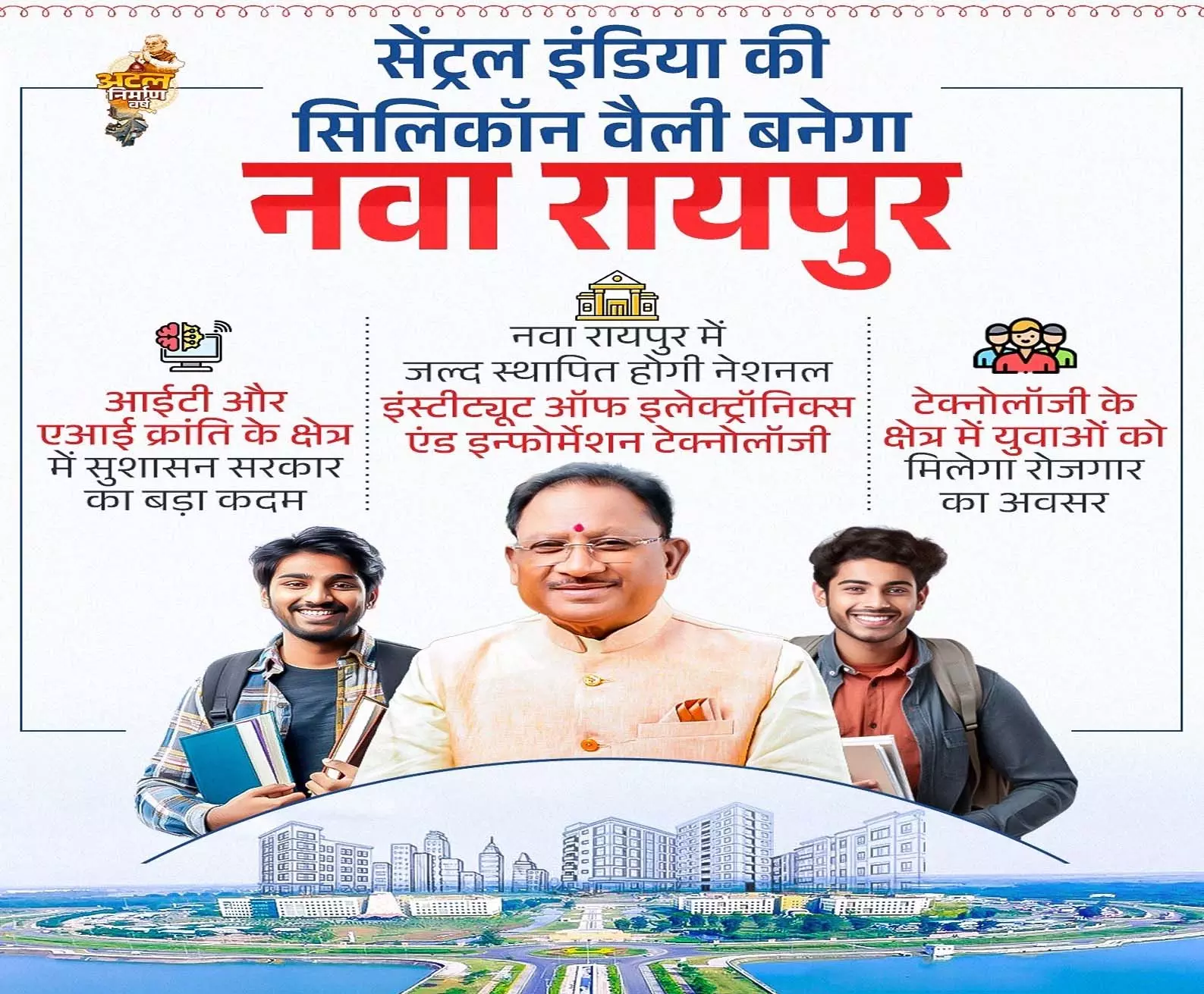 नवा रायपुर बनेगा सेंट्रल इंडिया की सिलिकॉन वैली, आईटी और एमआई क्रांति की दिशा में बड़ा कदम नवा रायपुर बनेगा सेंट्रल इंडिया की सिलिकॉन वैली, आईटी और एमआई क्रांति की दिशा में बड़ा कदम