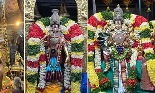 Madurai : मीनाक्षी सुंदरेश्वर मंदिर में अवनि मूल उत्सव का ध्वजारोहण समारोह