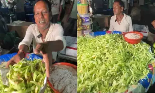 Kolkata: 1 किलो खीरे के छिलके बिकते देख लोग हुए हैरान Kolkata: 1 किलो खीरे के छिलके बिकते देख लोग हुए हैरान