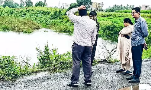 Kagawada : नदी में बाढ़, सड़कें जलमग्न