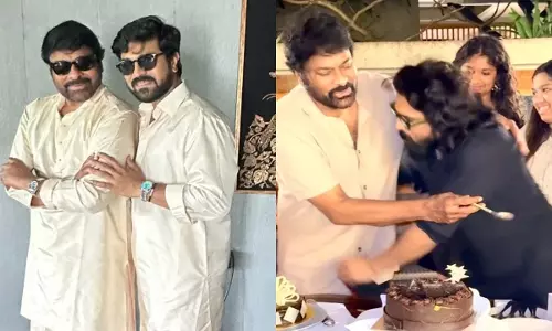 Ram Charan ने दिल को छू लेने वाले जन्मदिन के वीडियो में चिरंजीवी के पैर छुए