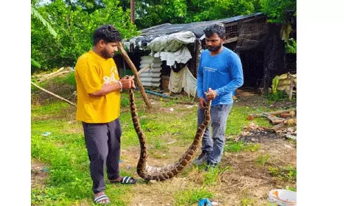 Gautampur कॉलोनी में 11 फुट ऊंची चट्टान गिरी