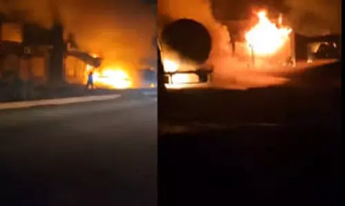Punjab: एलपीजी टैंकर फटने से इलाके में मचा हड़कंप, 2 की मौत Punjab: एलपीजी टैंकर फटने से इलाके में मचा हड़कंप, 2 की मौत