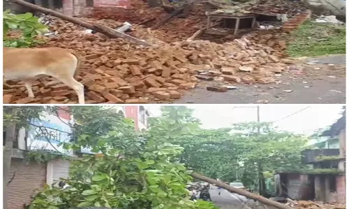 CG: जर्जर मकान ढहने से बड़ा हादसा टला, मलबे में दबकर कार क्षतिग्रस्त CG: जर्जर मकान ढहने से बड़ा हादसा टला, मलबे में दबकर कार क्षतिग्रस्त