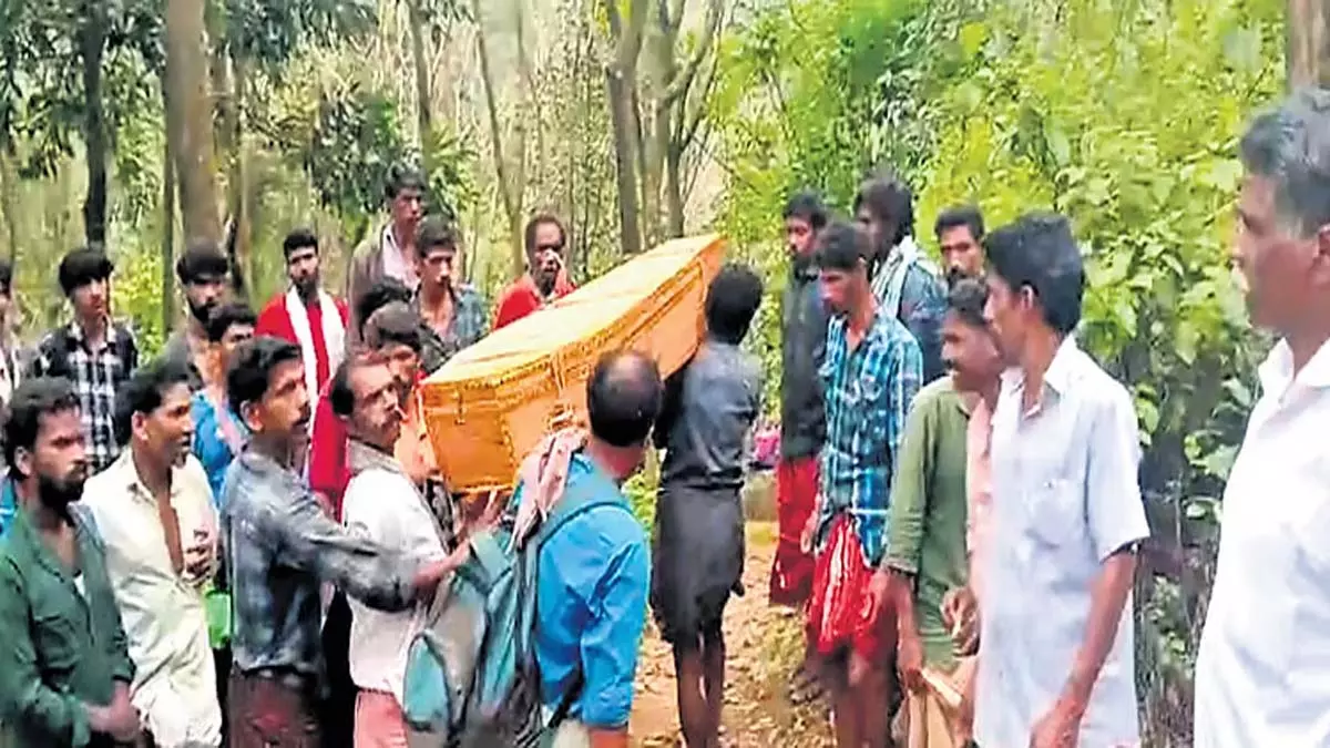 Edamalakkudy के आदिवासी घने जंगल से बच्चे का शव ढोने को मजबूर Edamalakkudy के आदिवासी घने जंगल से बच्चे का शव ढोने को मजबूर