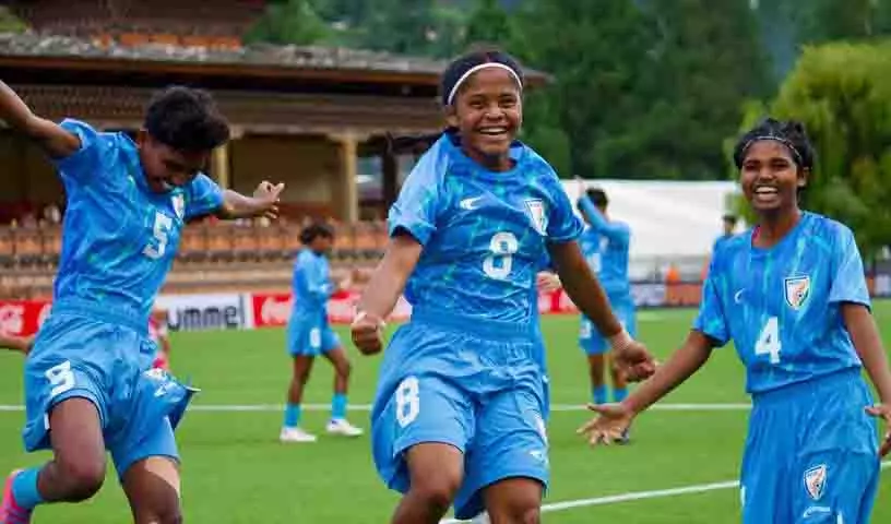 यंग टाइग्रेसेस ने SAFF अंडर-17 में भूटान को 8-0 से हराया, अपराजित रही यंग टाइग्रेसेस ने SAFF अंडर-17 में भूटान को 8-0 से हराया, अपराजित रही