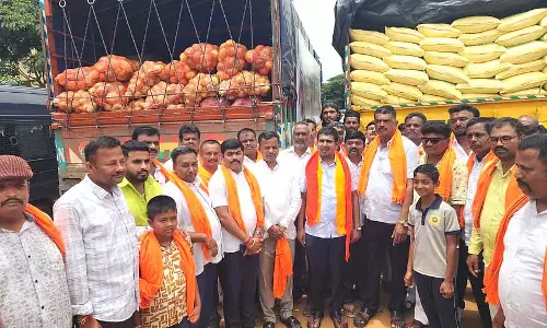 विधायक एन. श्रीनिवास के नेतृत्व में नेलमंगला से धर्मस्थल यात्रा शुरू
