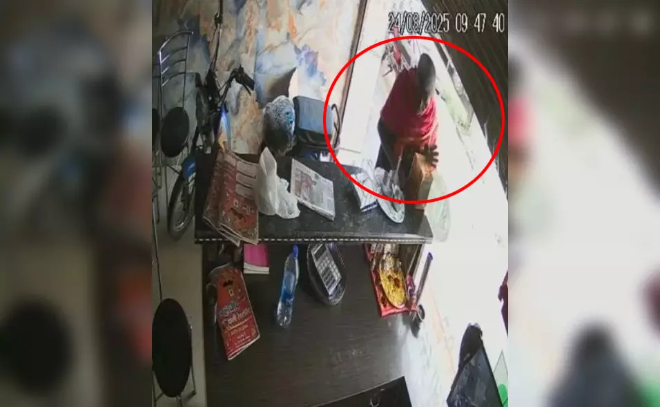गौसेवा दान पेटी को बनाया निशाना, बुजुर्ग चोर कैमरे में रिकॉर्ड गौसेवा दान पेटी को बनाया निशाना, बुजुर्ग चोर कैमरे में रिकॉर्ड
