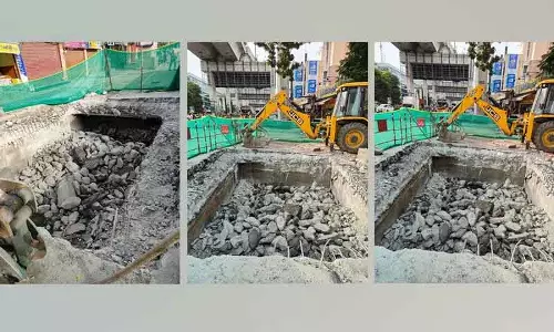 Ameerpet में तूफानी जल निकासी कार्य के कारण भारी यातायात जाम