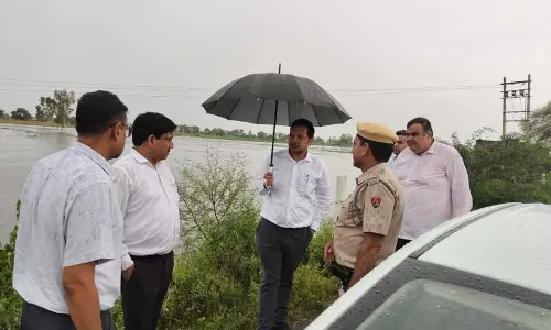 रोहतक DC ने जलभराव वाले खेतों का निरीक्षण किया