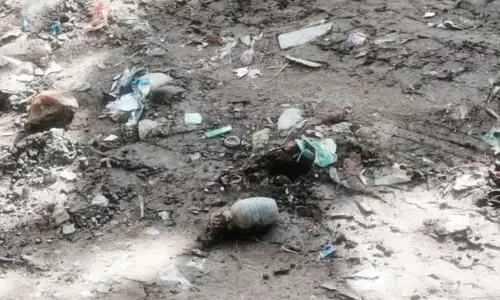 Srinagar: कूड़े के ढेर में मिला जंग लगा ग्रेनेड Srinagar: कूड़े के ढेर में मिला जंग लगा ग्रेनेड