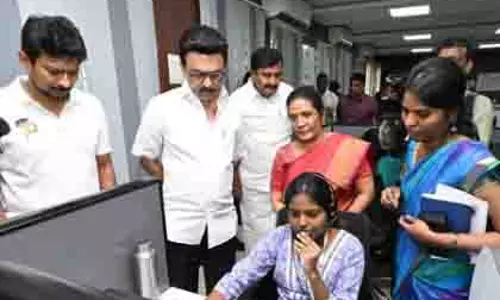 Chennai: स्टालिन ने सीएम हेल्पलाइन का निरीक्षण किया