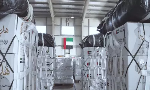 UAE ने गाजा के लिए 80वीं बार हवाई मानवीय सहायता भेजी